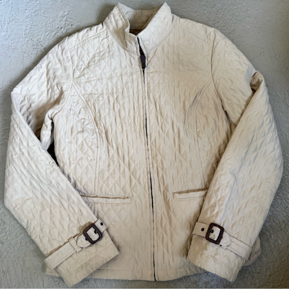 Merona Cream Quilted Puffer Jacket size Small